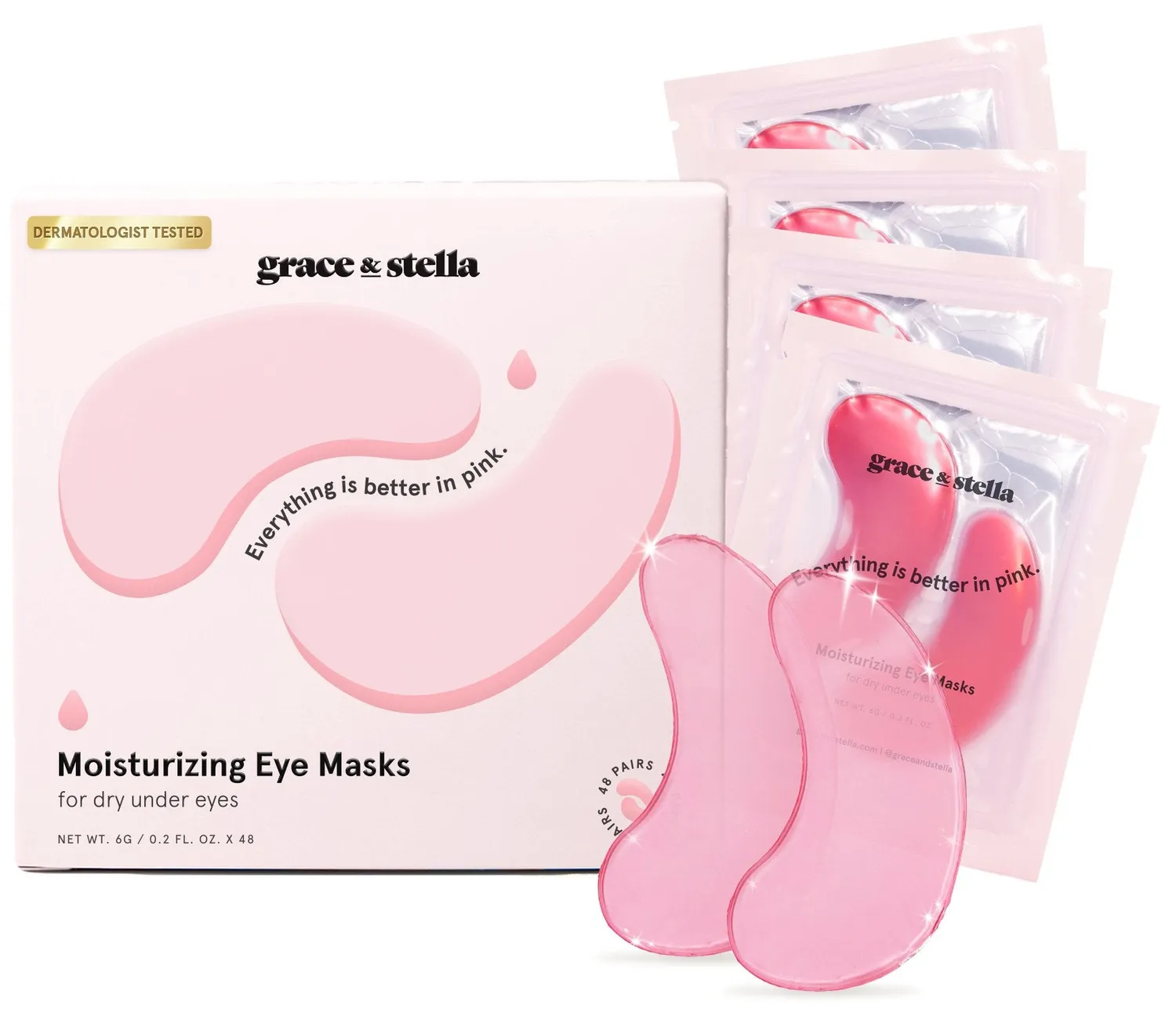 Grace & Stella Pink patchs yeux 6 paires fermeté peptides