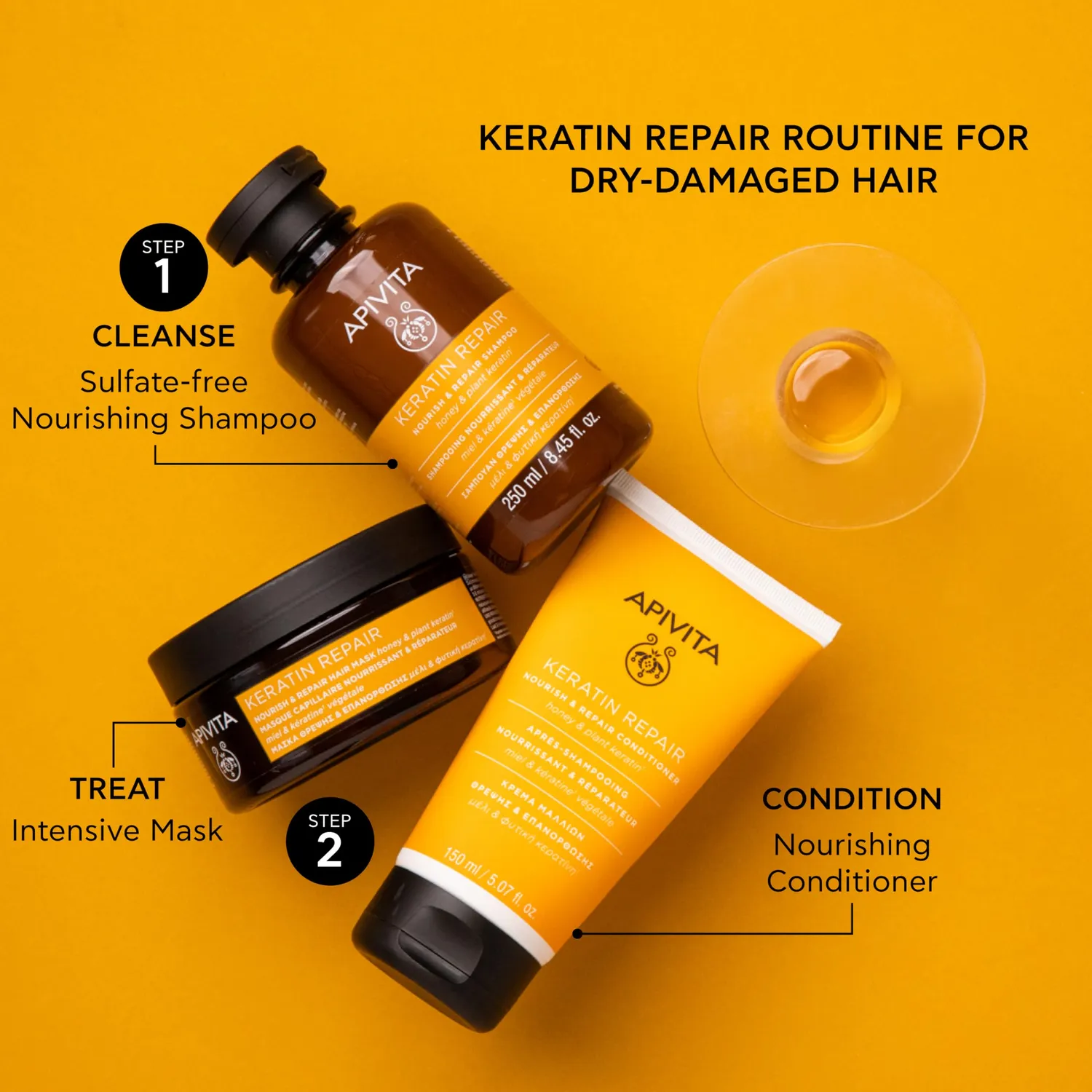 Apivita Keratin Repair shampooing kératine 250 ml réparateur