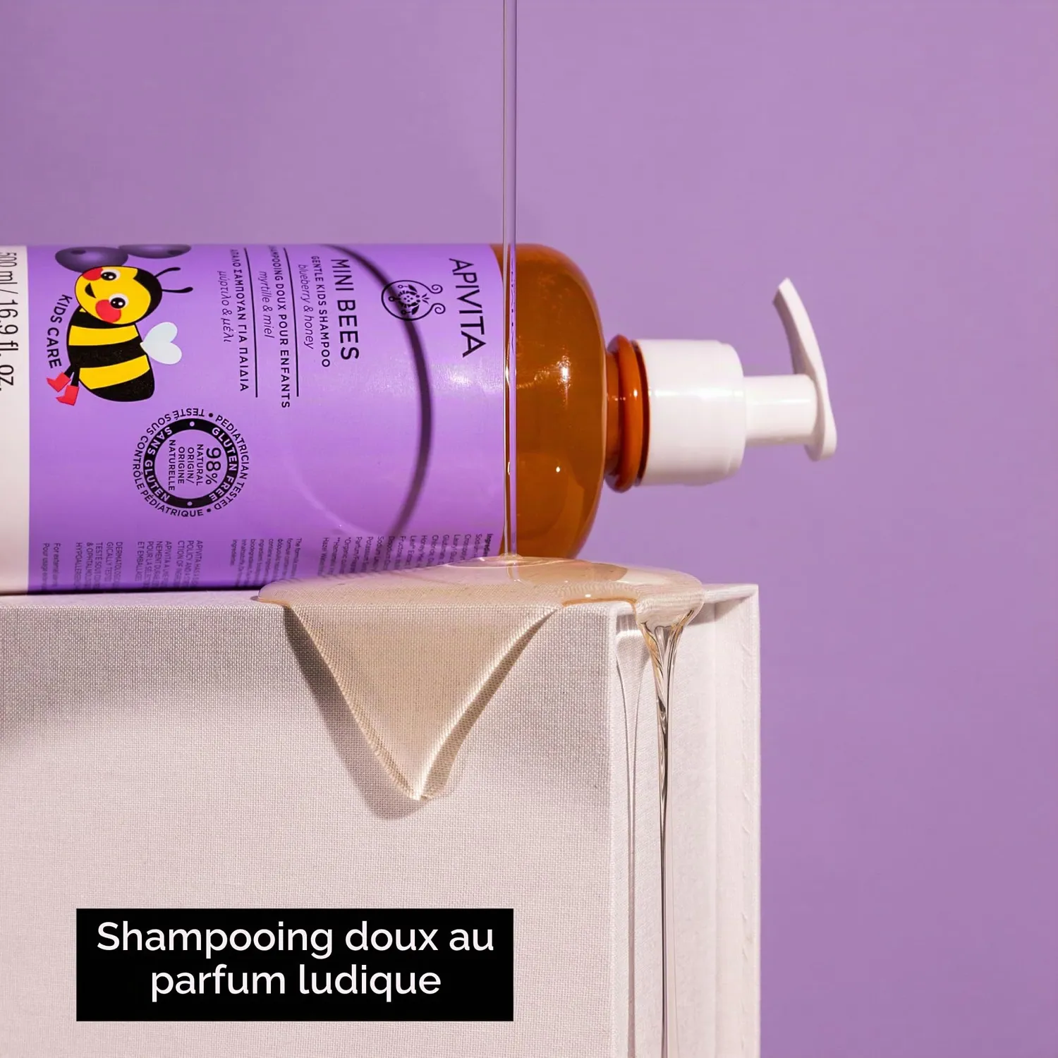 Apivita Mini Bees shampoing enfant 500ml miel myrtille doux