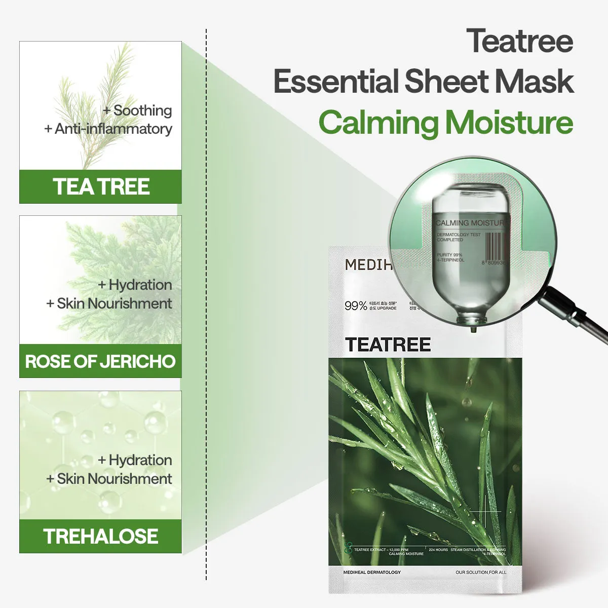 Mediheal Teatree Essential Mask masque visage apaisant tea tree