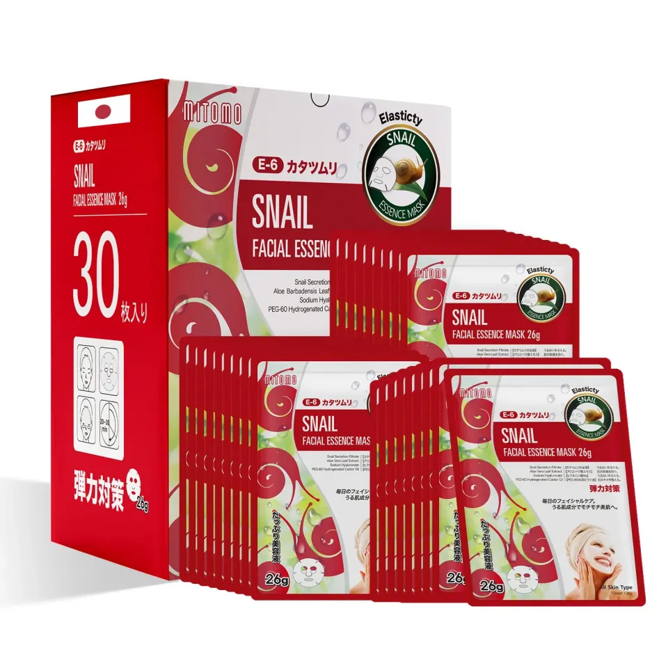 Mitomo MT Natural 516 masque visage 30 pièces bave escargot