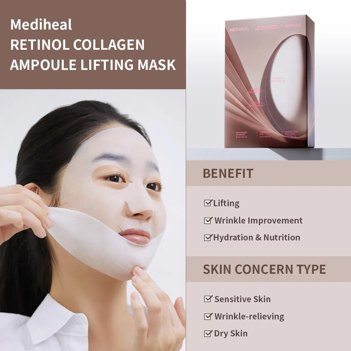 Mediheal Retinol Collagen masque liftant ampoule 4 pièces
