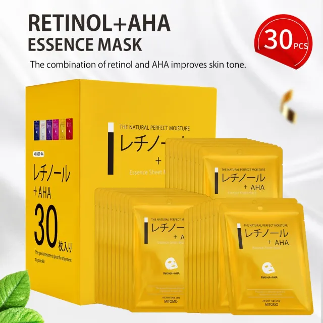 Mitomo MC Rétinol+AHA masque tissu 30 pcs lissant