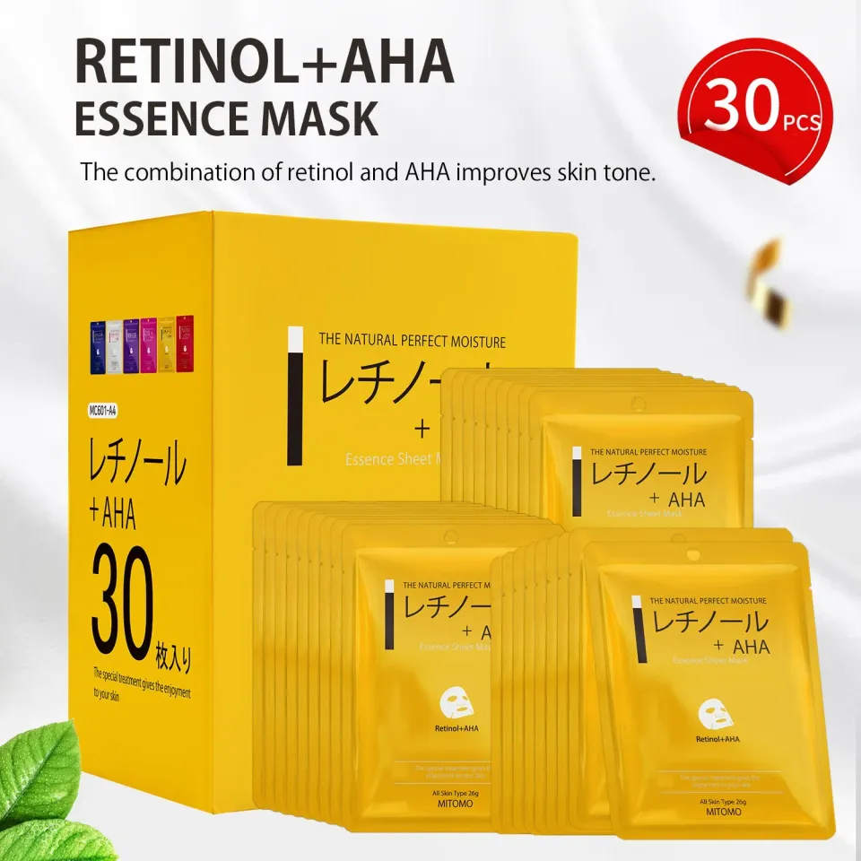 Mitomo MC Rétinol+AHA masque tissu 30 pcs lissant