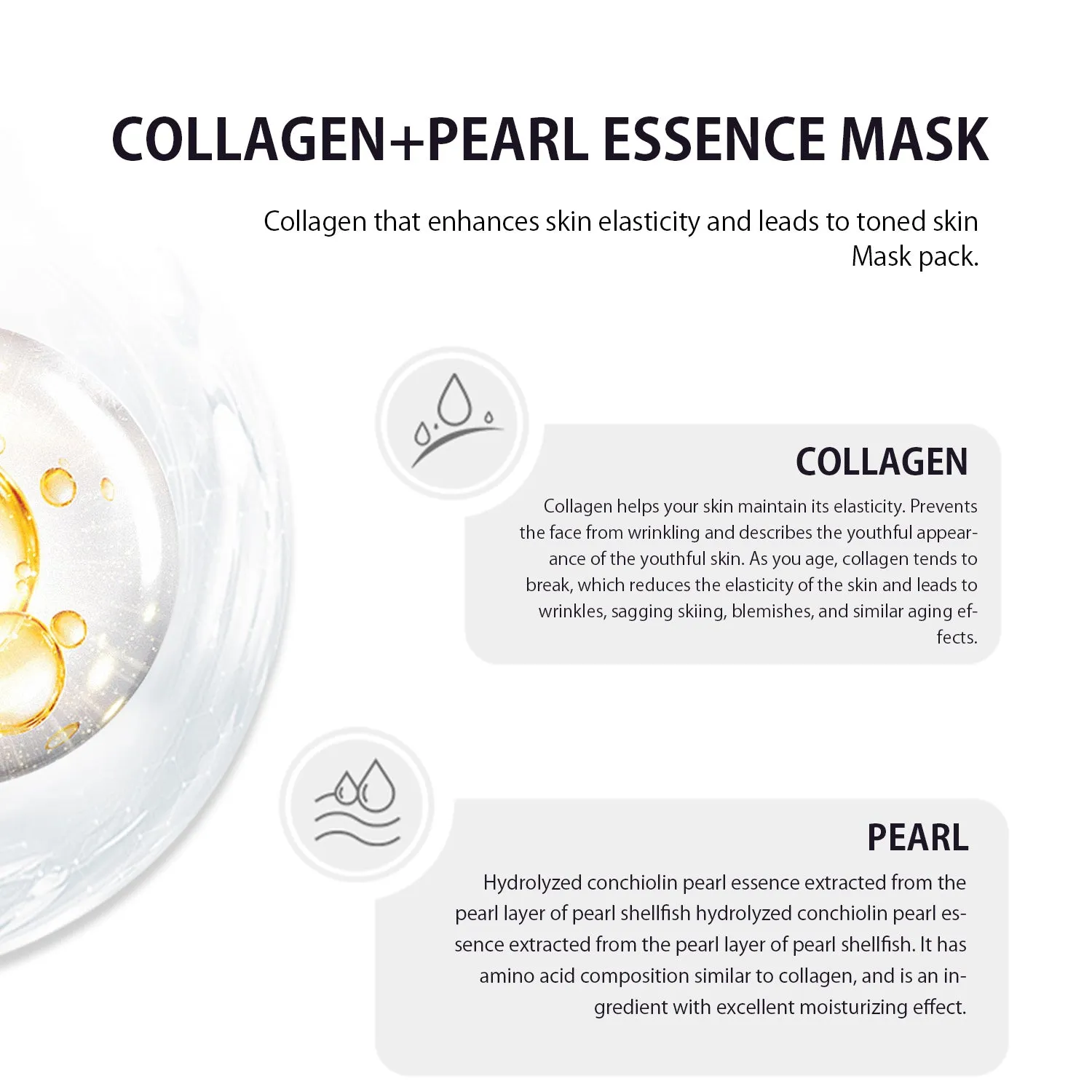 Mitomo MC Collagène+Perle masque tissu 30 pcs éclat