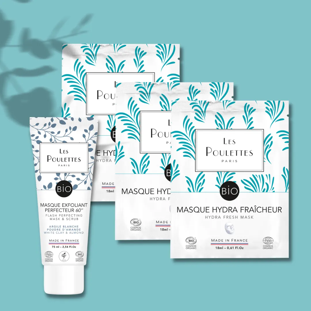 Les Poulettes Baby Skin cure visage 4 masques hydratante