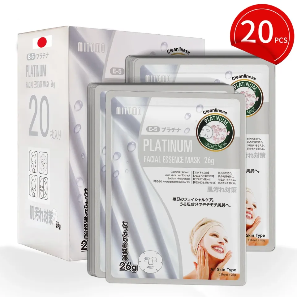 Mitomo Natural 516 Platinum masque visage 20 pièces nutrition