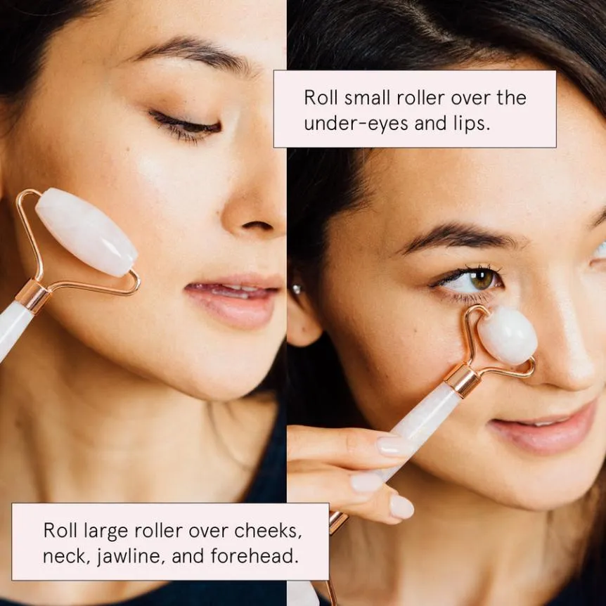 Grace & Stella Rose Quartz roller visage décongestionnant