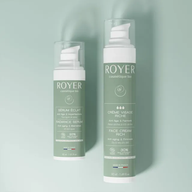 Royer Cosmétique duo riche sérum + crème visage bave d'escargot