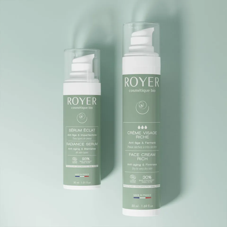 Royer Cosmétique duo riche sérum + crème visage bave d'escargot