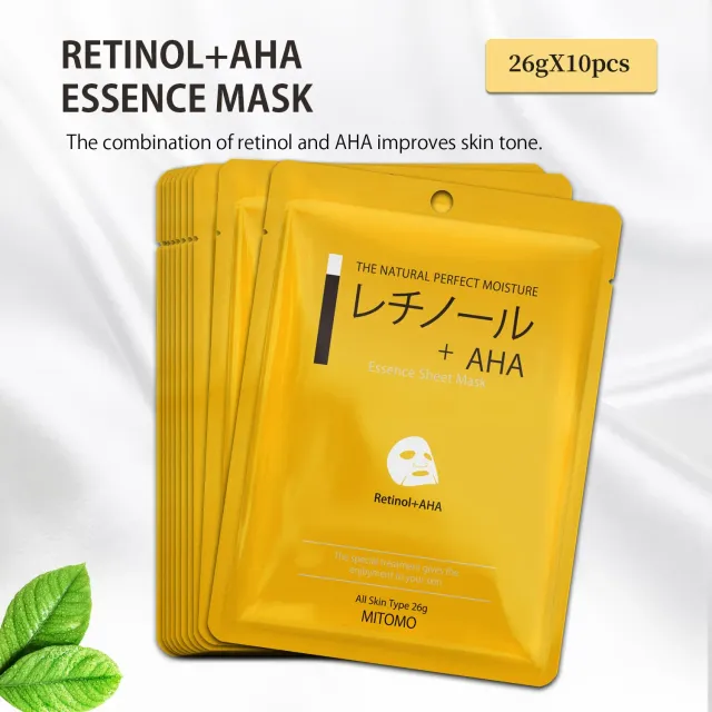 Mitomo MC Retinol AHA masque visage éclat 4 pcs