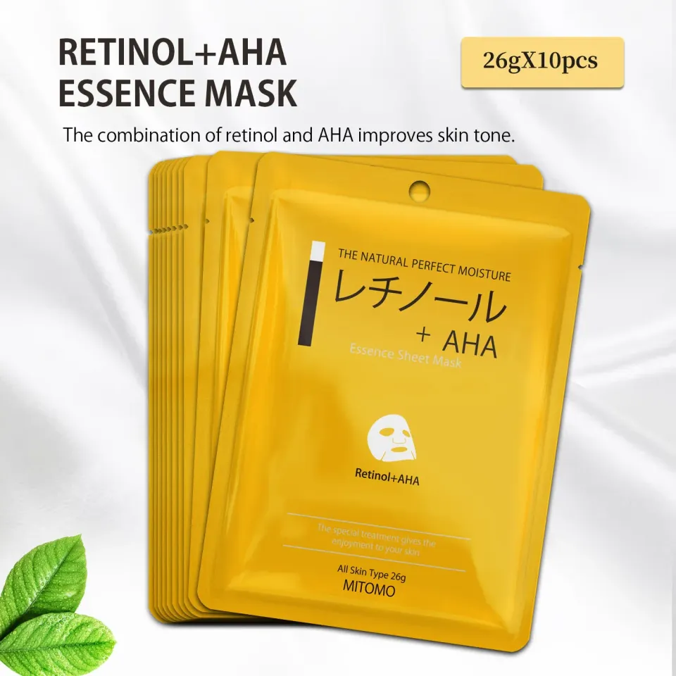 Mitomo MC Retinol AHA masque visage éclat 4 pcs