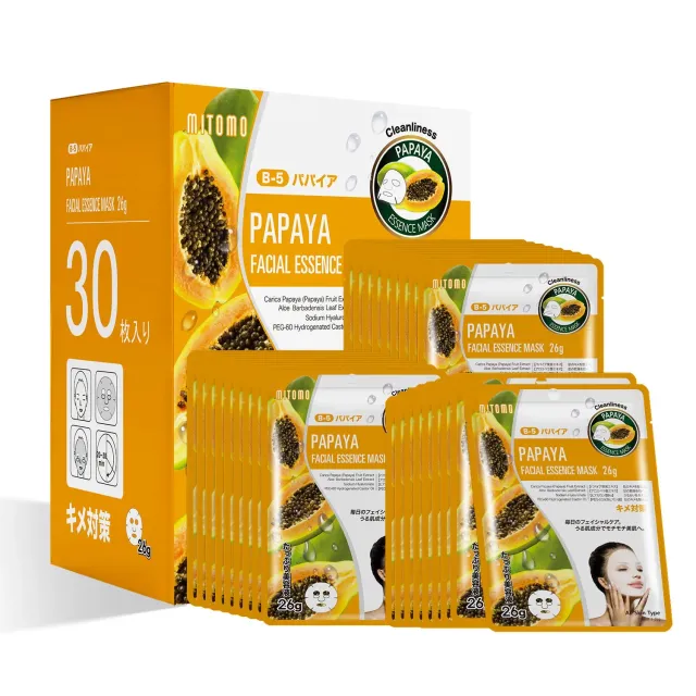 Mitomo Natural 512 masque visage papaye x30 éclat