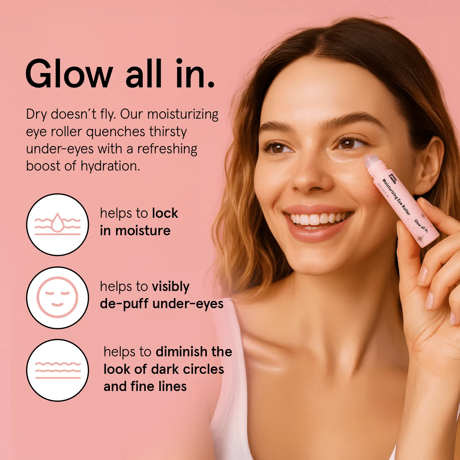 Grace & Stella Moisturizing Eye Roller soin yeux quartz rose