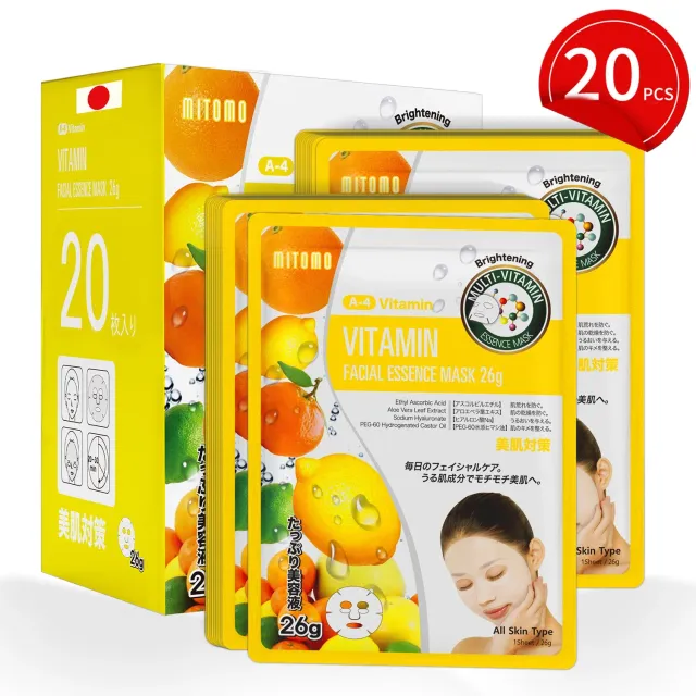Mitomo MT 516 MTSS00516-A-4 masque visage 20 pièces vitamine