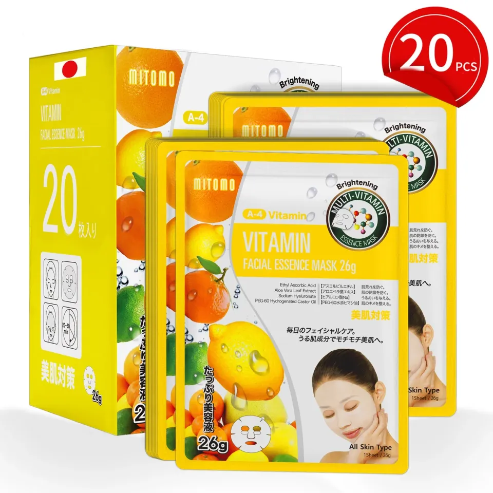 Mitomo MT 516 MTSS00516-A-4 masque visage 20 pièces vitamine