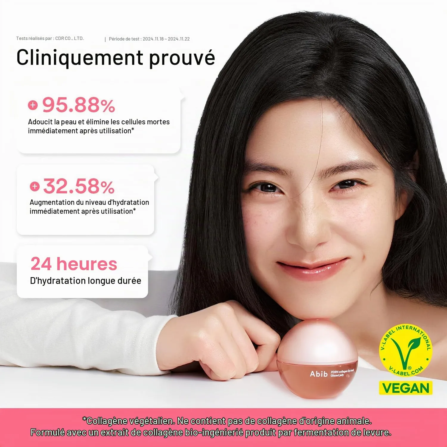 Abib PDRN Collagen masque lèvres jelly 11ml rose