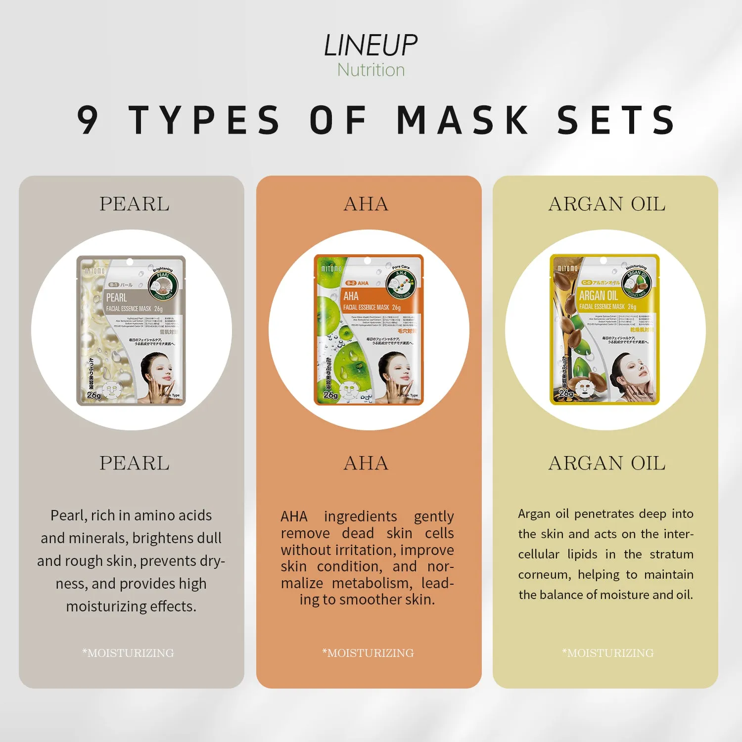 Mitomo Radiant Glow coffret masques visage 30 pièces