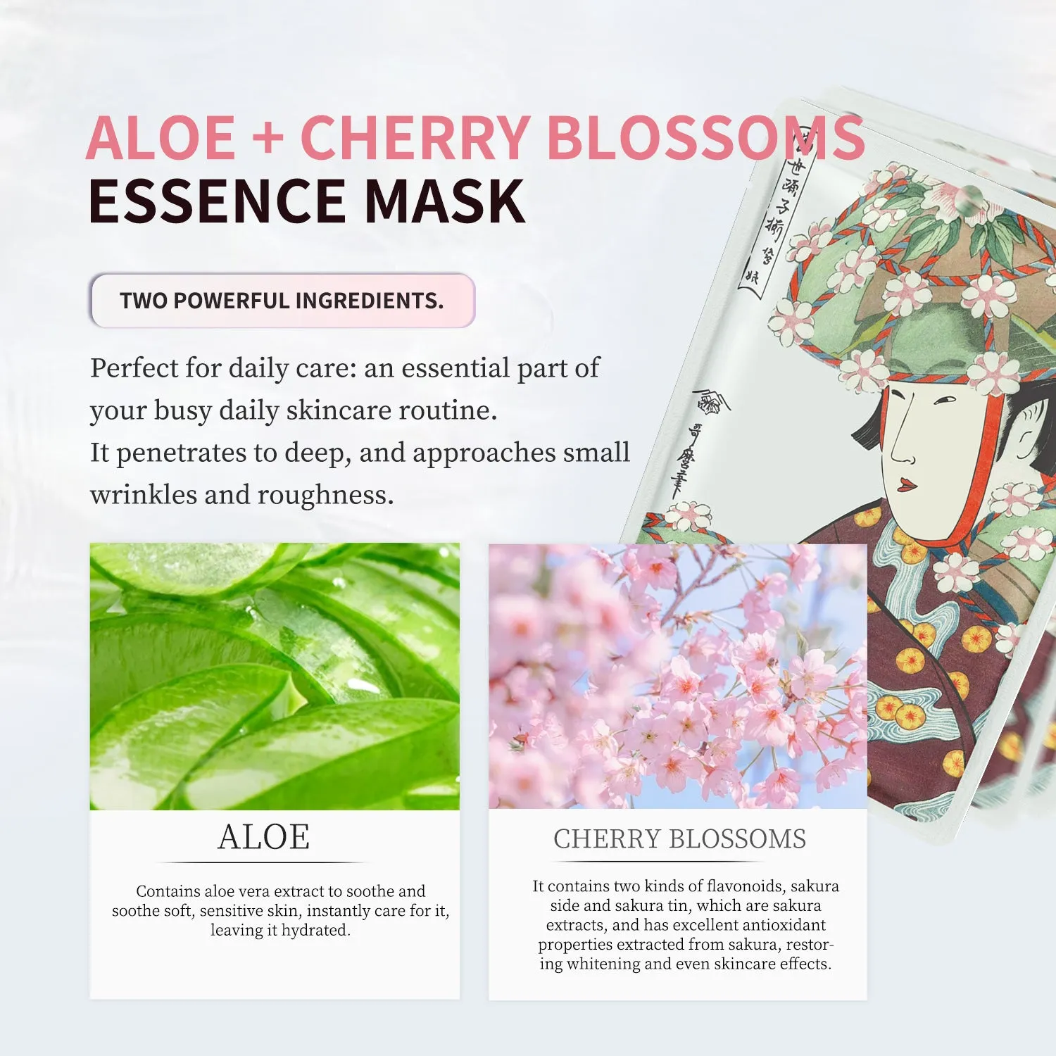 Mitomo Sakura JPSS00604-A-2x003 masque tissu 30 pièces aloe