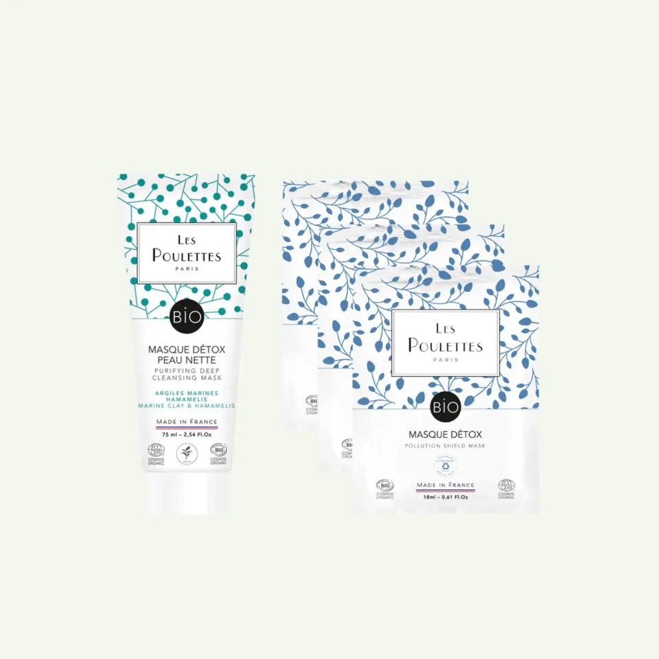 Les Poulettes Cure Détox kit masques purifiant 4 pièces