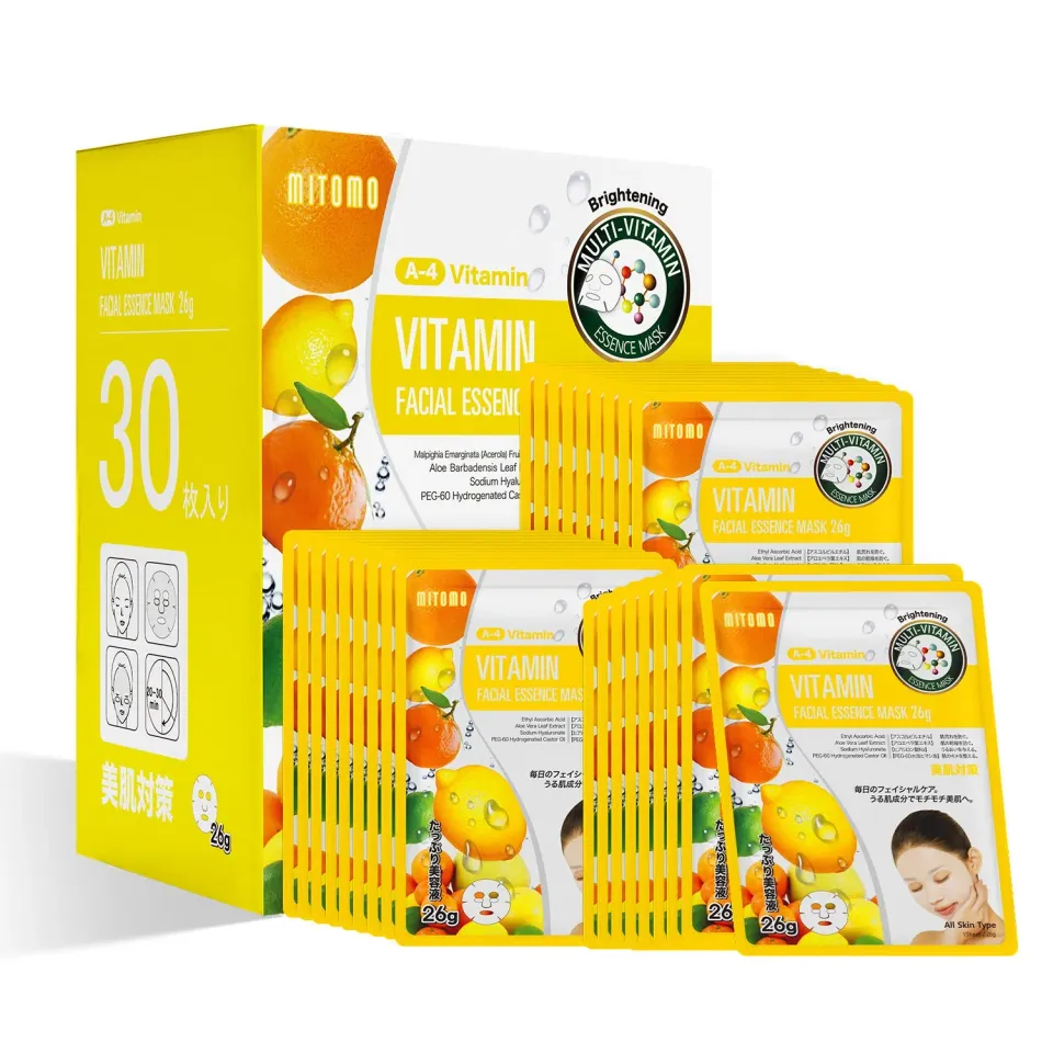 Mitomo MT Natural 512 Vitamine masque visage 30 pièces éclat
