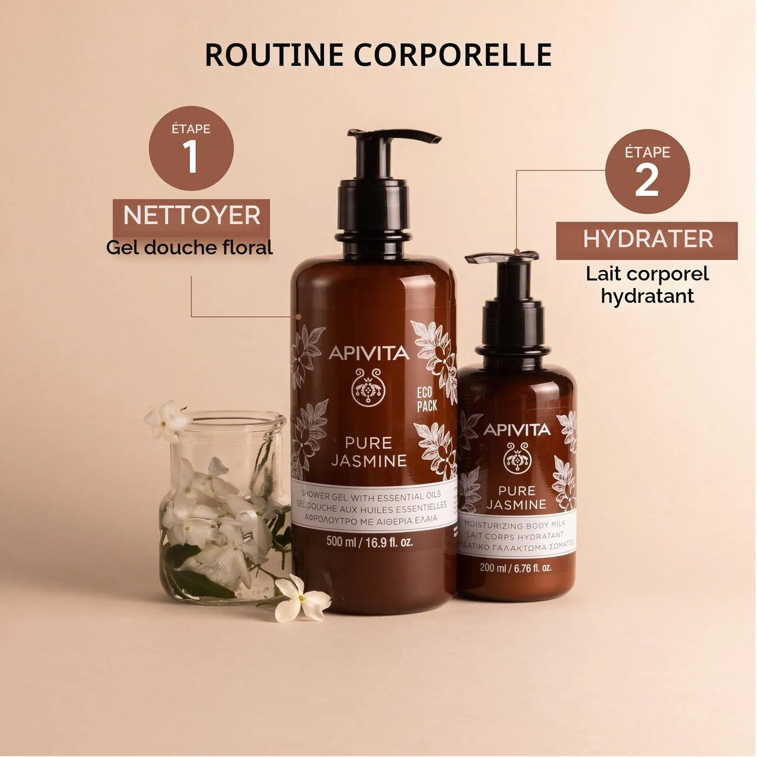 Apivita Pure Jasmine gel douche 500ml jasmin hydratant
