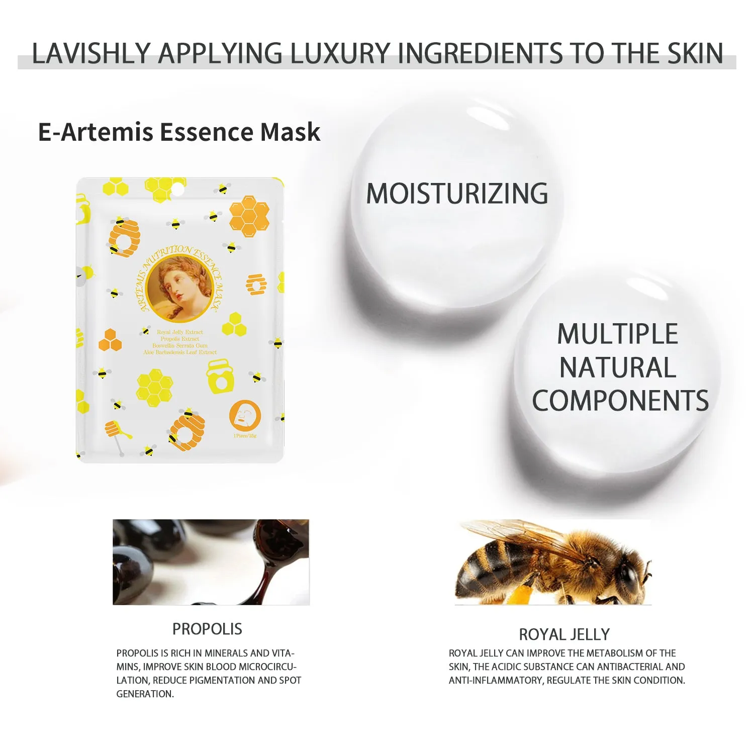 Mitomo Goddess TKMG00303-B-040 masque visage 40 pcs hydratant