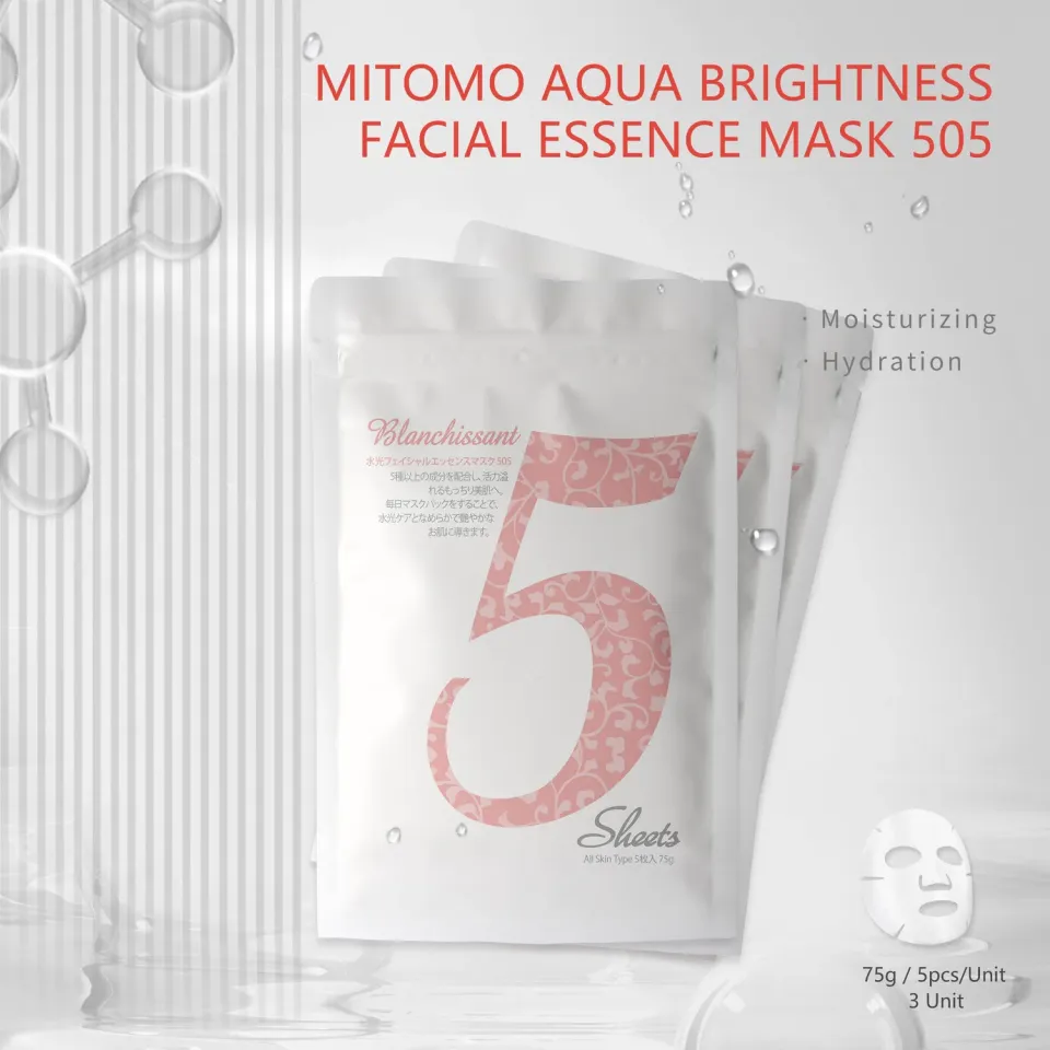 Mitomo Aqua 505 Placenta masque visage 15 pièces éclat
