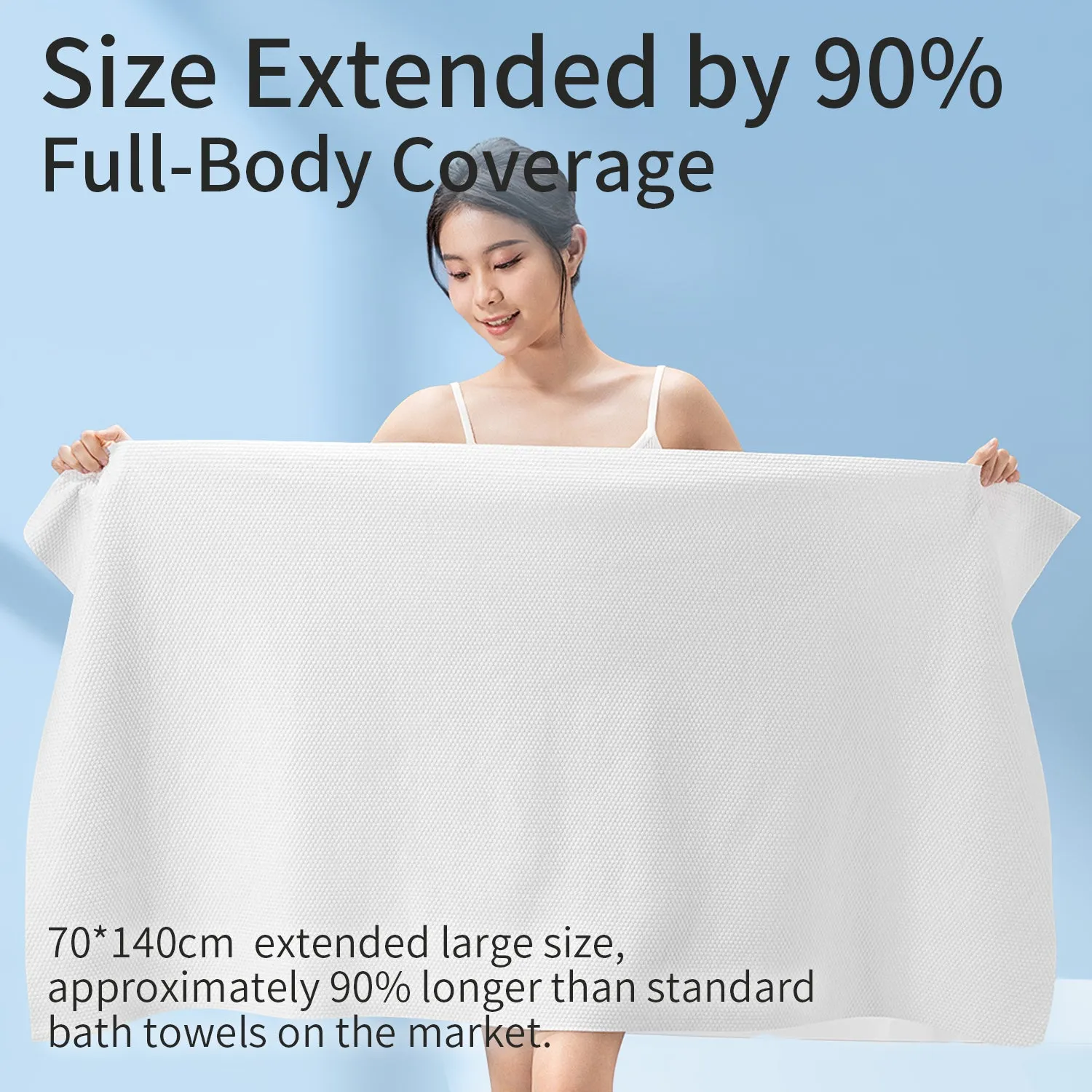 Mitomo serviette bain compressée séchage rapide 1 pièce