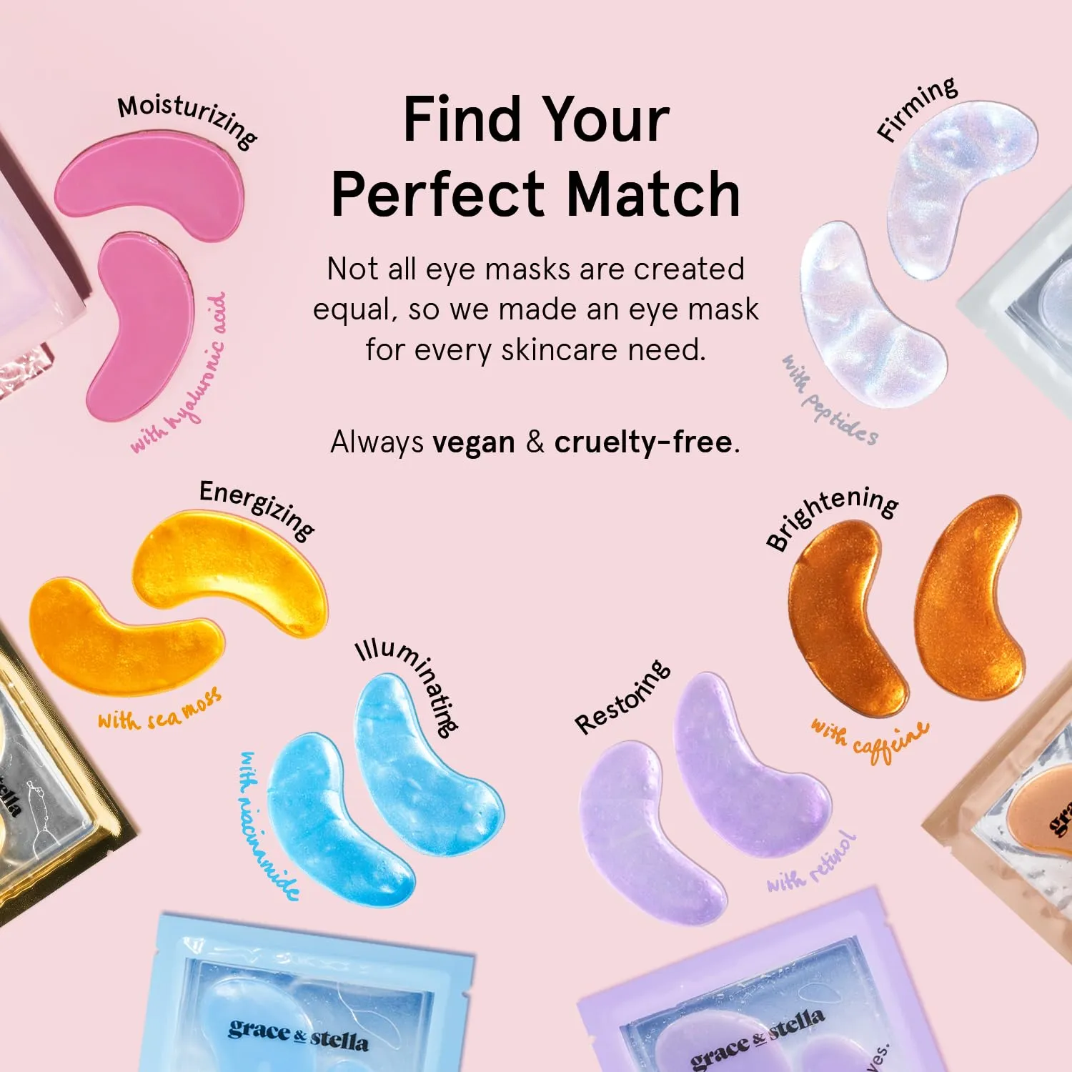 Grace & Stella Blue patchs yeux 6 paires éclat niacinamide