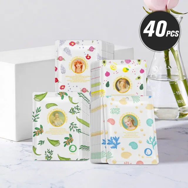 Mitomo TKMG Set A Masque Tissu Hydratant 40 Pièces 4 Types