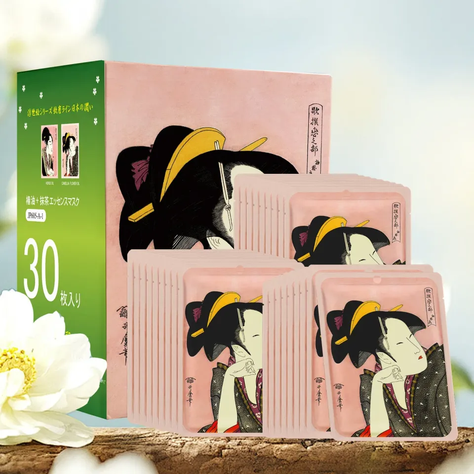 Mitomo Sakura JPSS00605-A masque visage camélia matcha hydratant