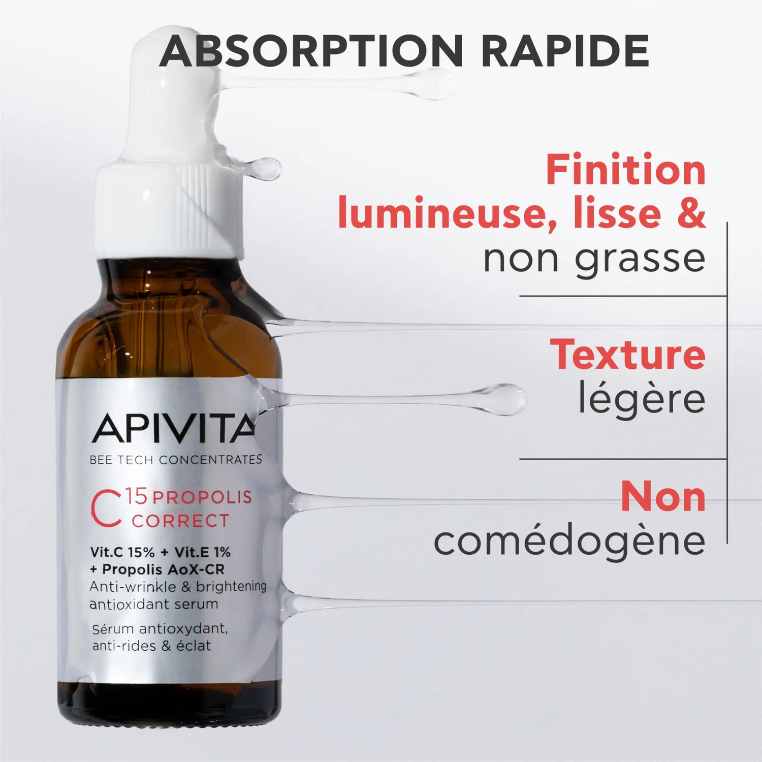 Apivita C15 Propolis Correct sérum visage 30 ml anti-rides