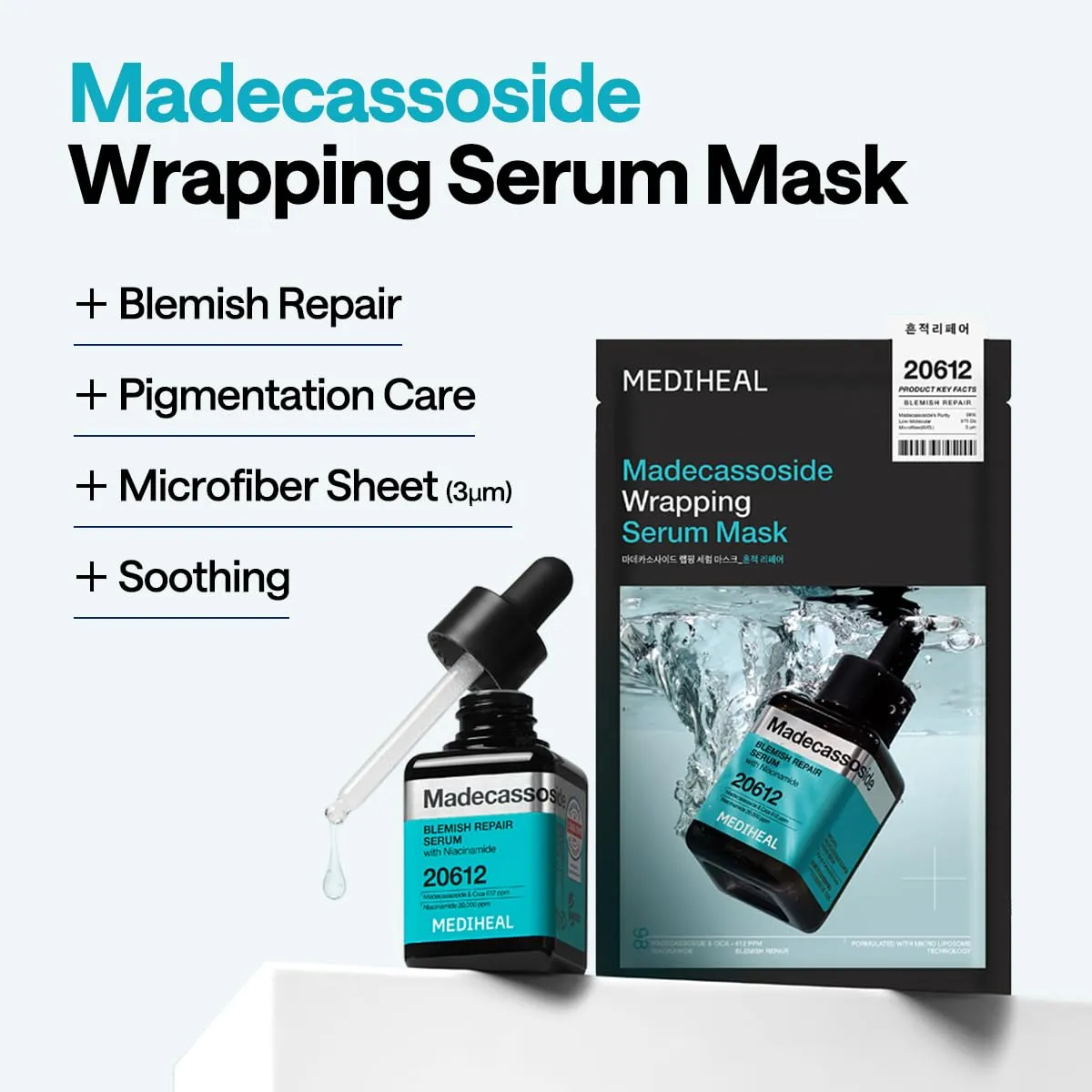 Mediheal Madecassoside masque visage 10 pièces apaisant