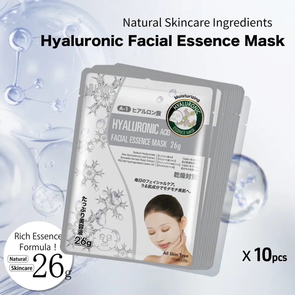 Mitomo Natural 512 Hyaluronic Acid masque visage 10 pièces hydra