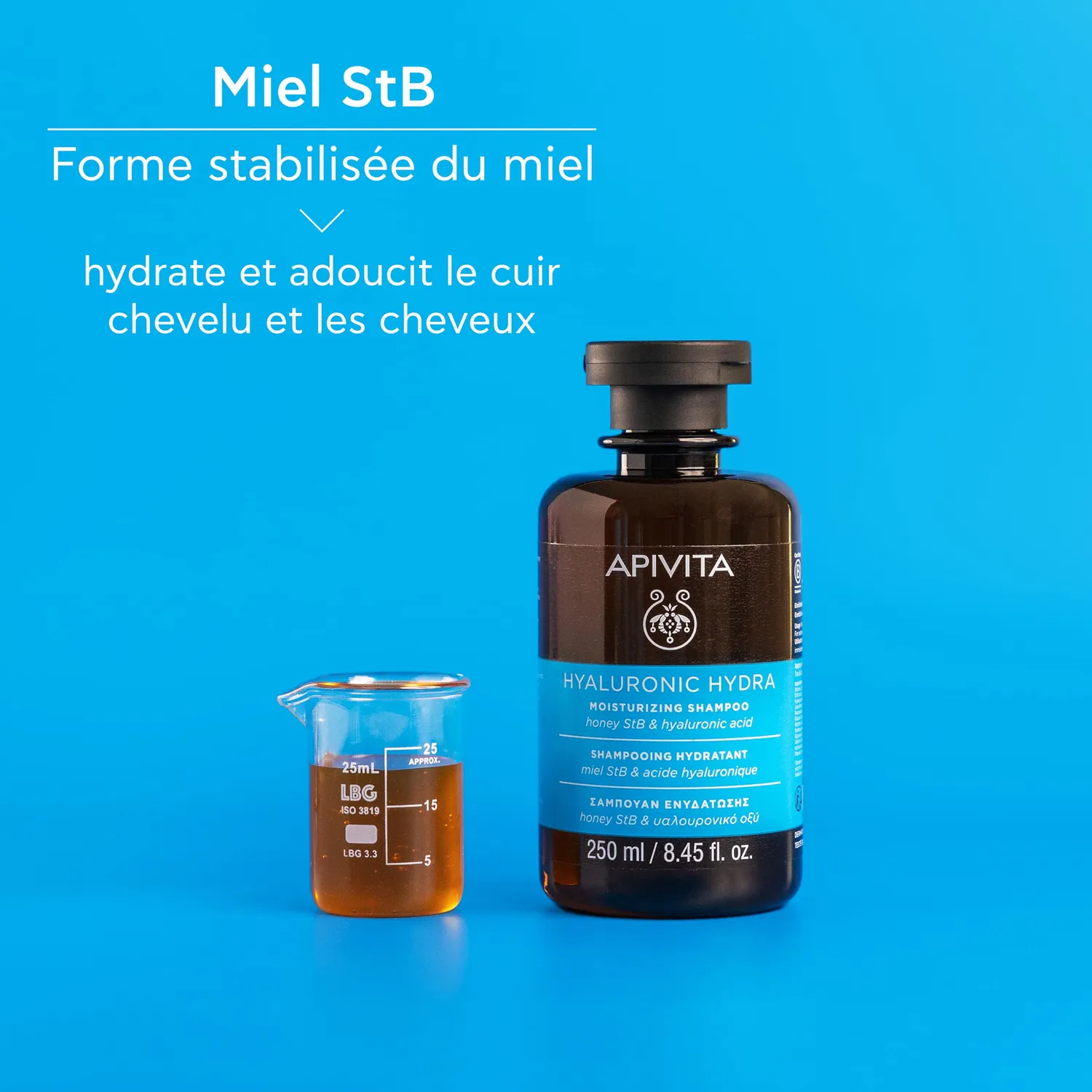 Apivita Hyaluronic Hydra shampoing hydratant 250 ml miel