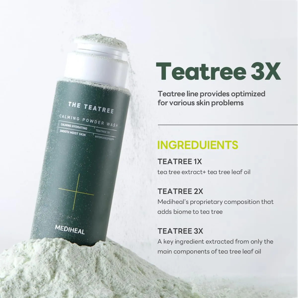 Mediheal Teatree poudre nettoyante tea tree anti-pores dilatés