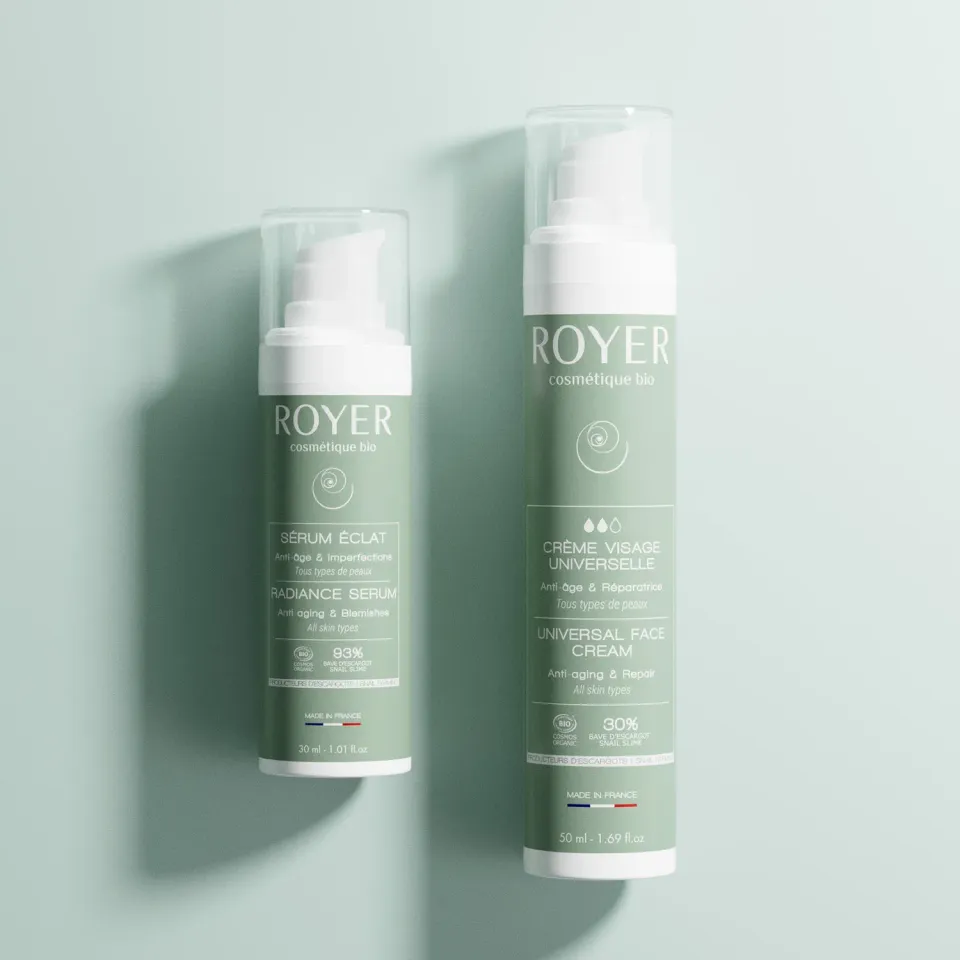 Royer Cosmétique duo universel sérum + crème visage bave d'escargot