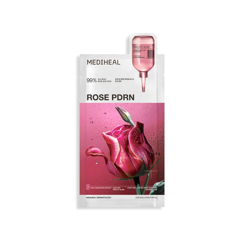 Mediheal Rose PDRN Essential Mask masque tissu 10 pcs eclat