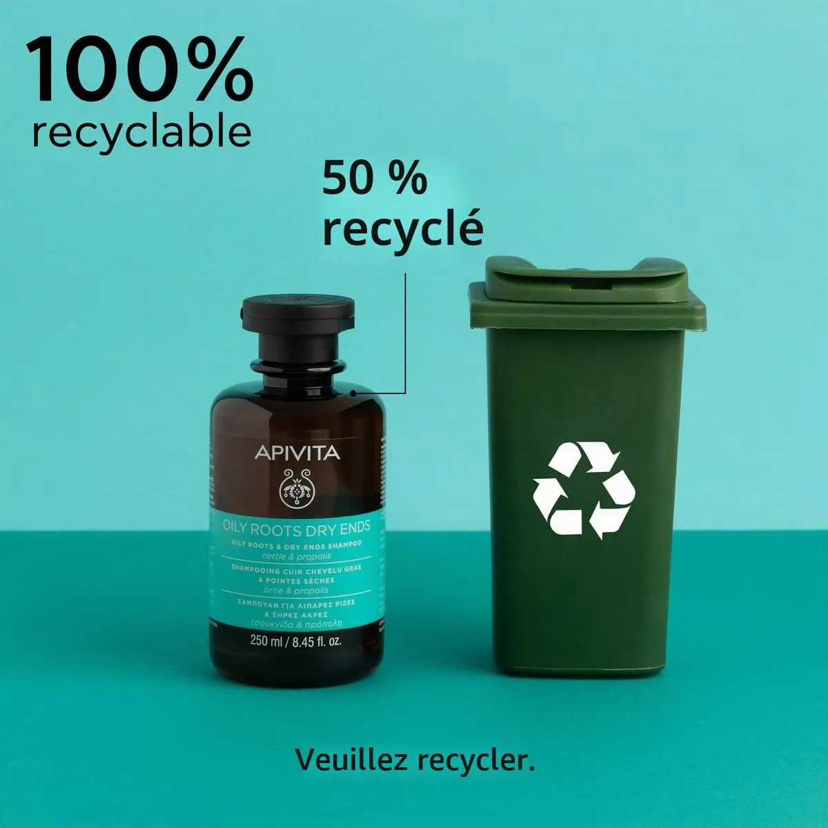 Apivita Cuir Chevelu Gras & Pointes Sèches shampoing 250 ml ortie
