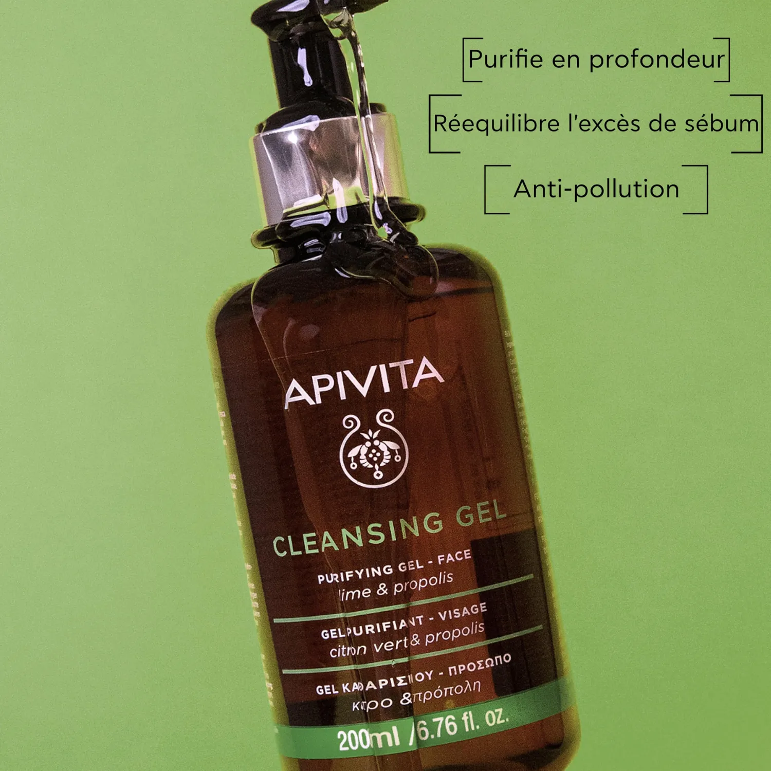 Apivita Gel Nettoyant Propolis Agrumes 200 ml peau grasse