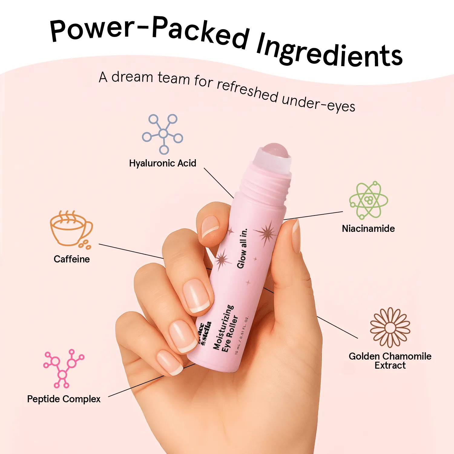 Grace & Stella Moisturizing Eye Roller soin yeux quartz rose