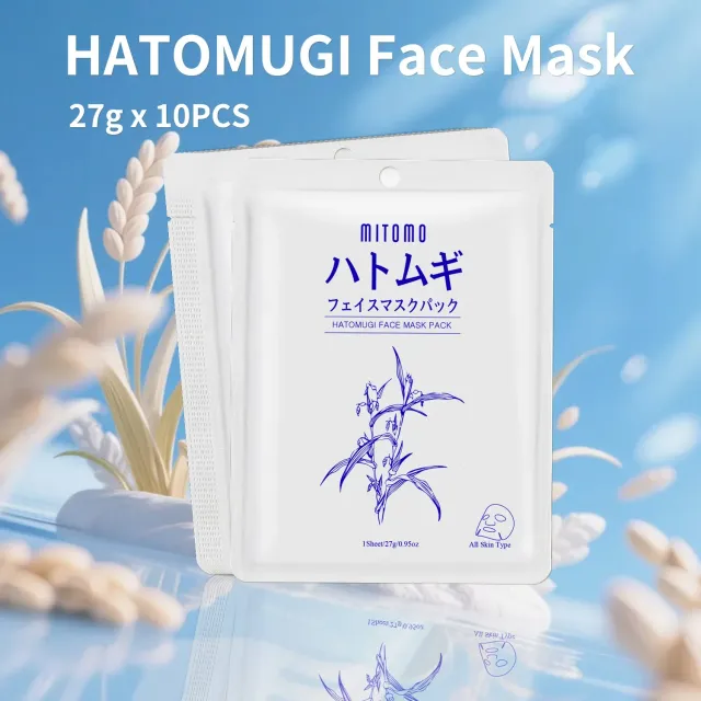 Mitomo Hatomugi masque visage éclat 10 feuilles hydratant
