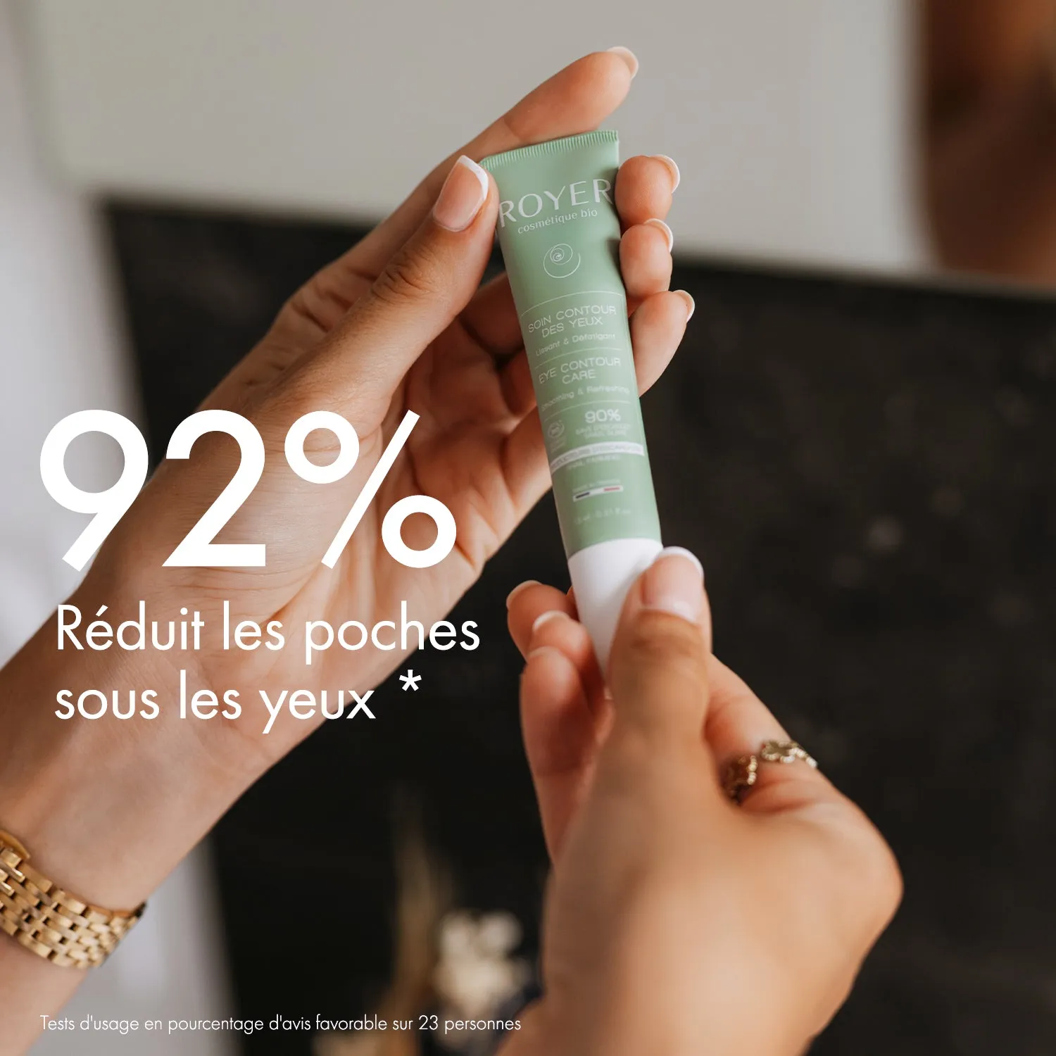 Royer Cosmétique Soin contour des yeux bave escargot 90% poches