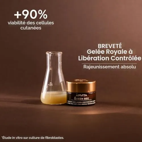 Apivita Queen Bee crème yeux anti-âge absolu 15ml gelée royale