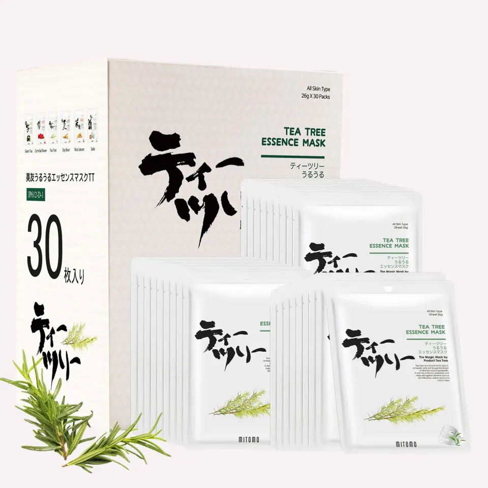 Mitomo TX Tea Tree masque visage 30 feuilles purifiant