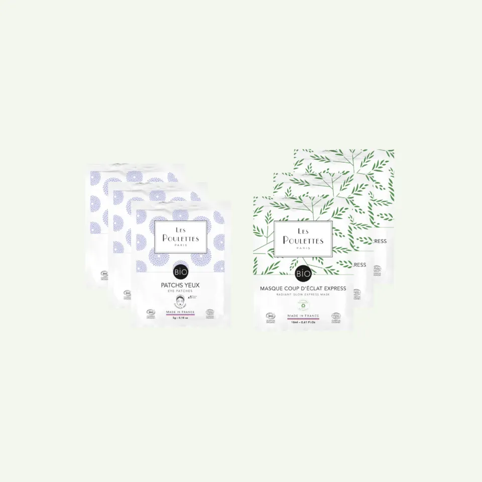 Les Poulettes Pack Éclat masque visage 3 masques + 3 patchs