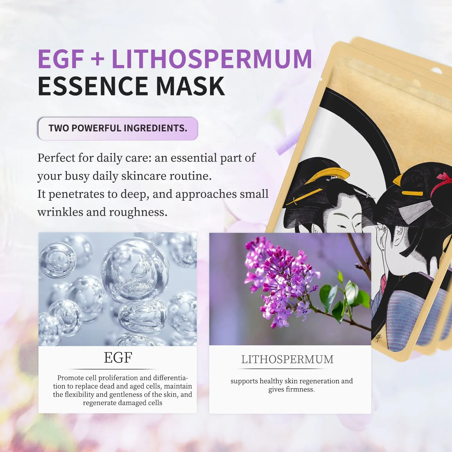 Mitomo EGF Lithospermum masque visage éclat fermeté