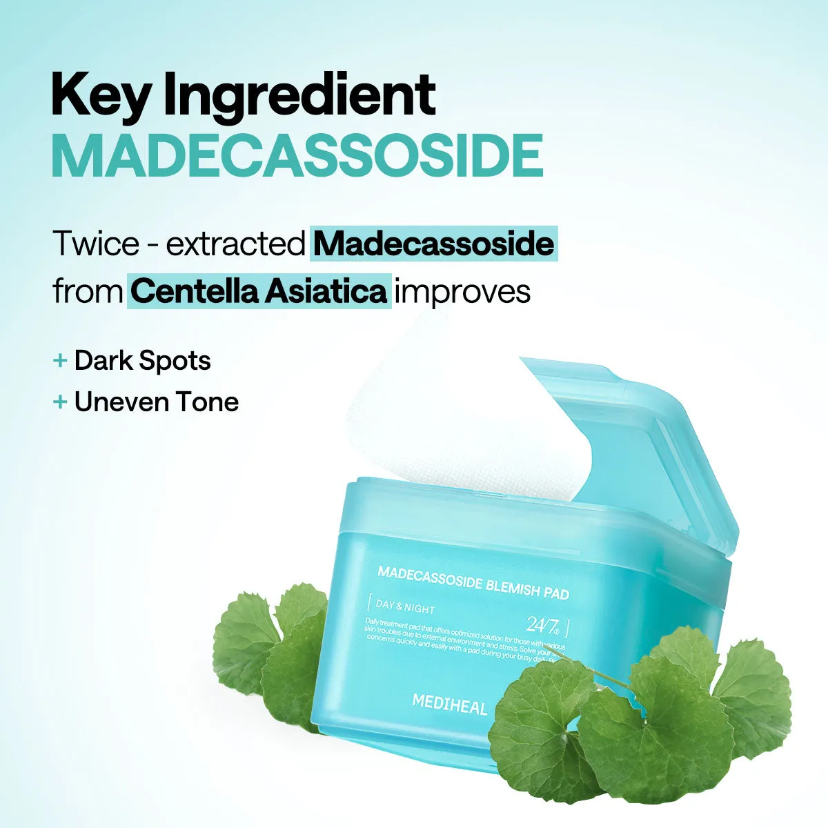 Mediheal Madecassoside Pad toner 100 pads peau sensible