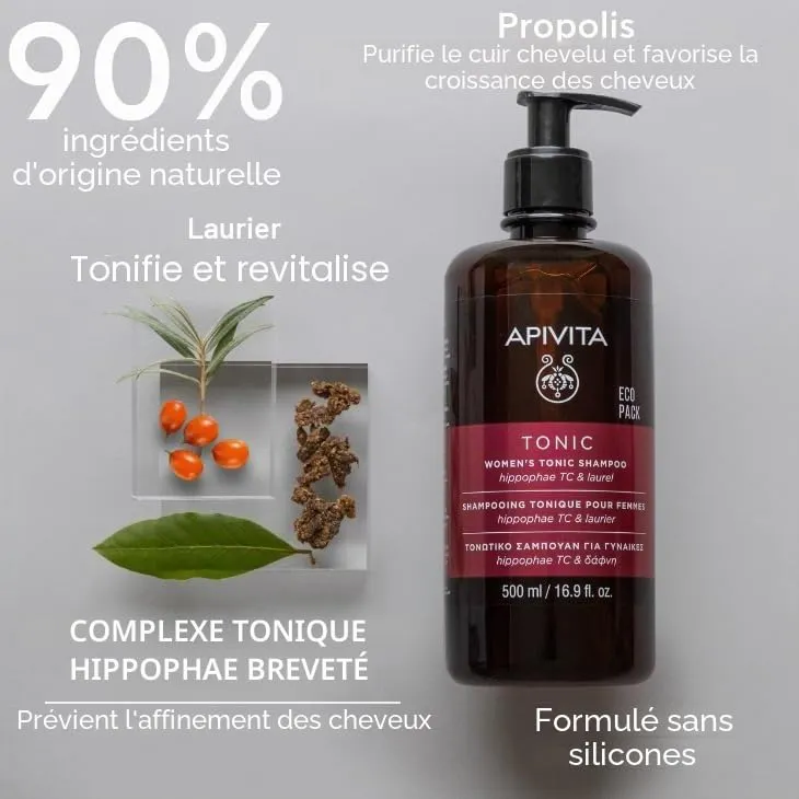 Apivita Shampoing Tonique Femme Antichute 500 ml volume
